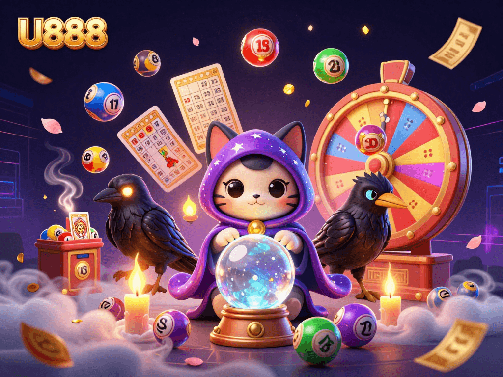 Engage with U888 through thrilling lottery games featuring vivid elements and mystic characters.