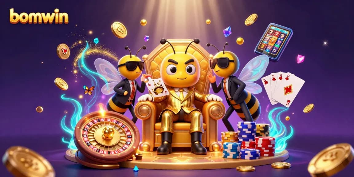 Experience bomwin with a vibrant scene of a cartoon mob boss in a casino filled with treasures.