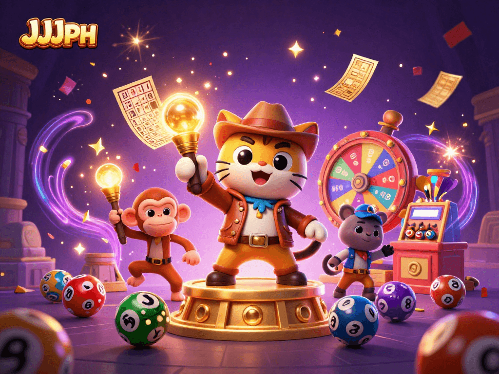 JJJPH laro ng lottery na puno ng kulay at kasiyahan sa isang templo na may mga sinaunang bitag