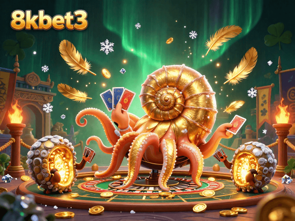 Experience thrilling gameplay at 8kbet3 with a vibrant casino illustration showcasing exciting betting adventures.