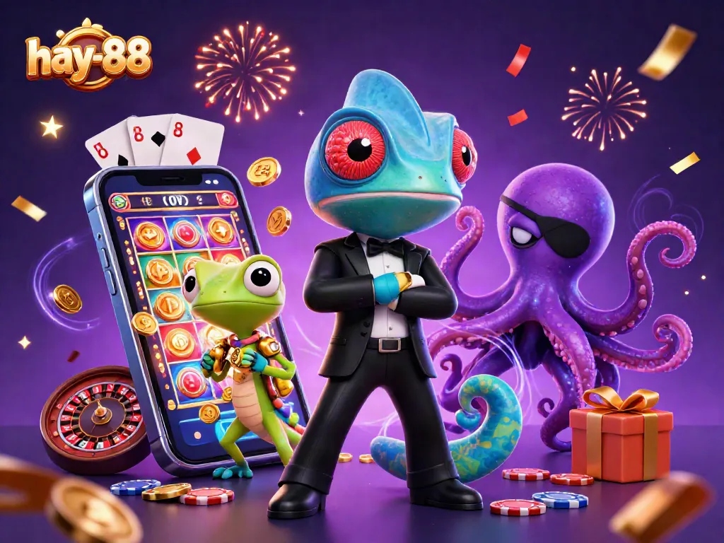 Engage in exciting gaming action at hay-88 with vibrant slot games and lively casino elements.