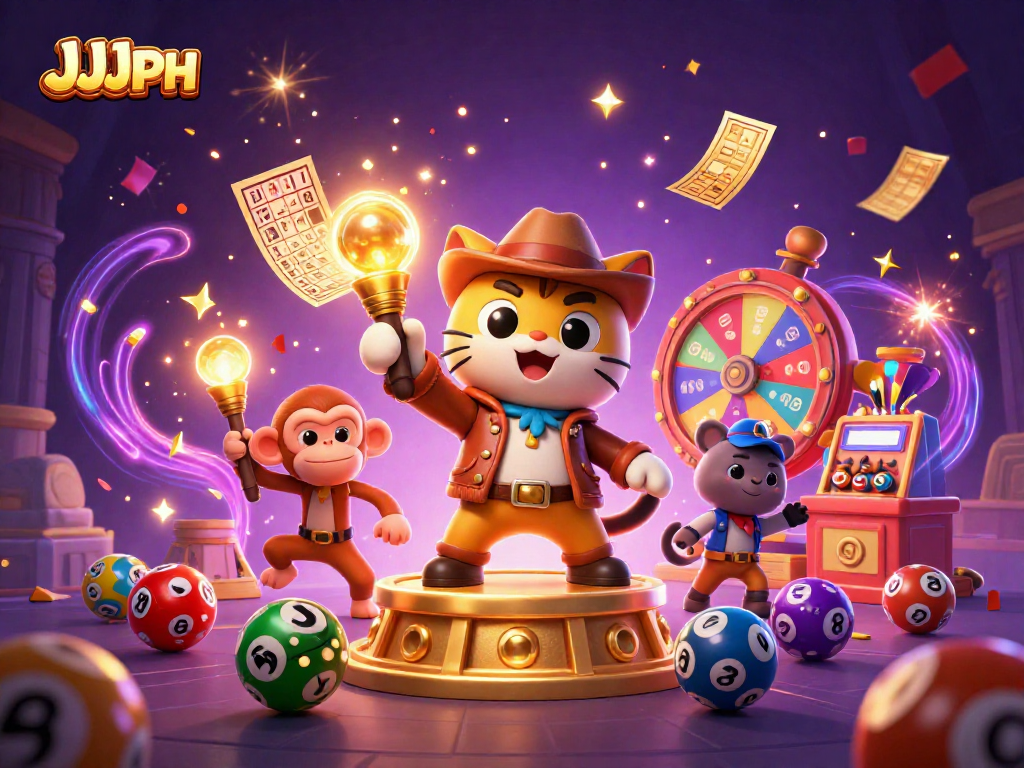 JJJPH laro ng lottery na puno ng kulay at kasiyahan sa isang templo na may mga sinaunang bitag