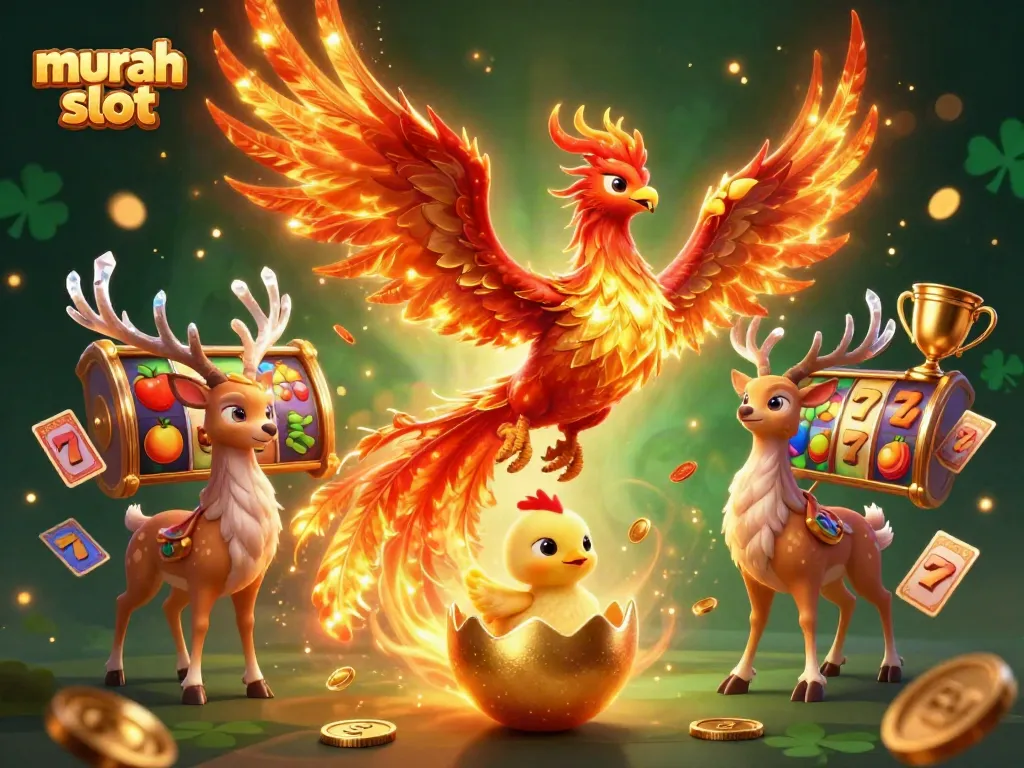 Slot murah slot dengan karakter phoenix 3D dan elemen permainan kasino yang menarik.