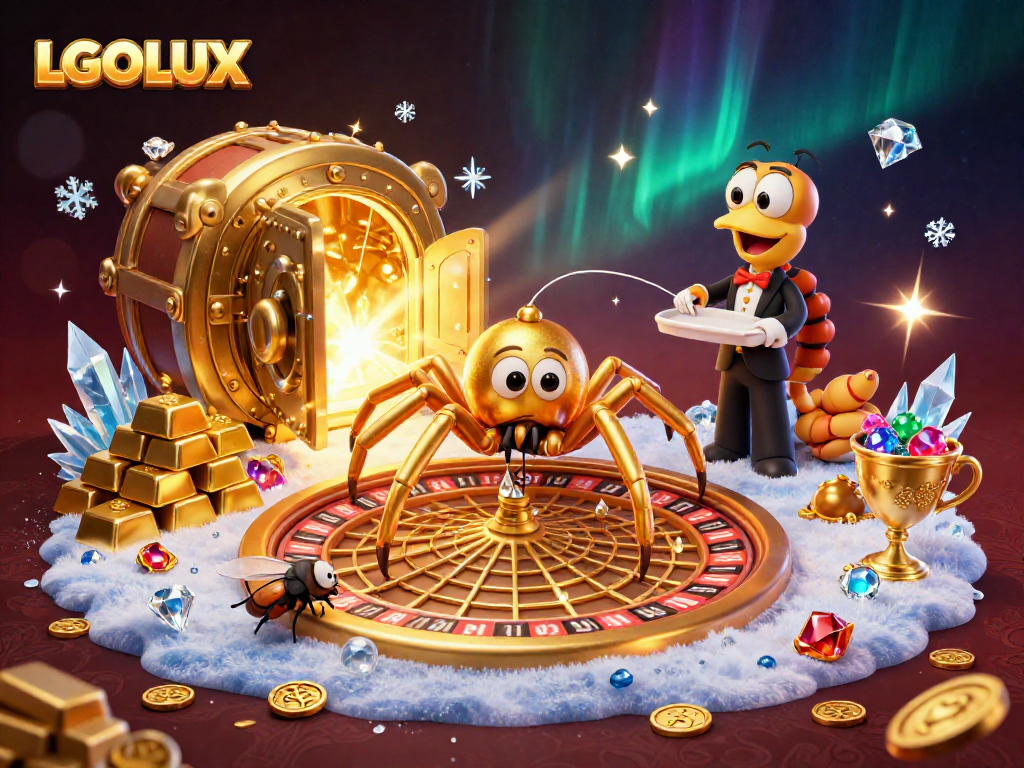 Place your bets with LGOLUX at this engaging casino-themed illustration featuring a vibrant roulette scene.