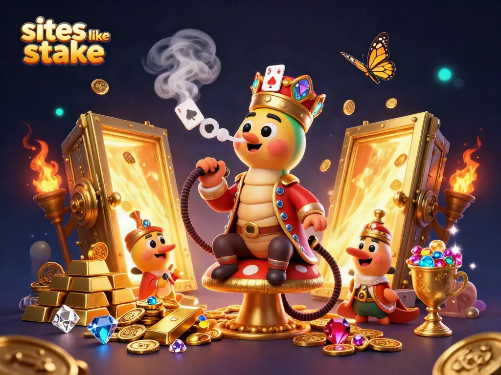 Experience exciting games like Stake with vibrant visuals and dynamic animations in a captivating casino scene.