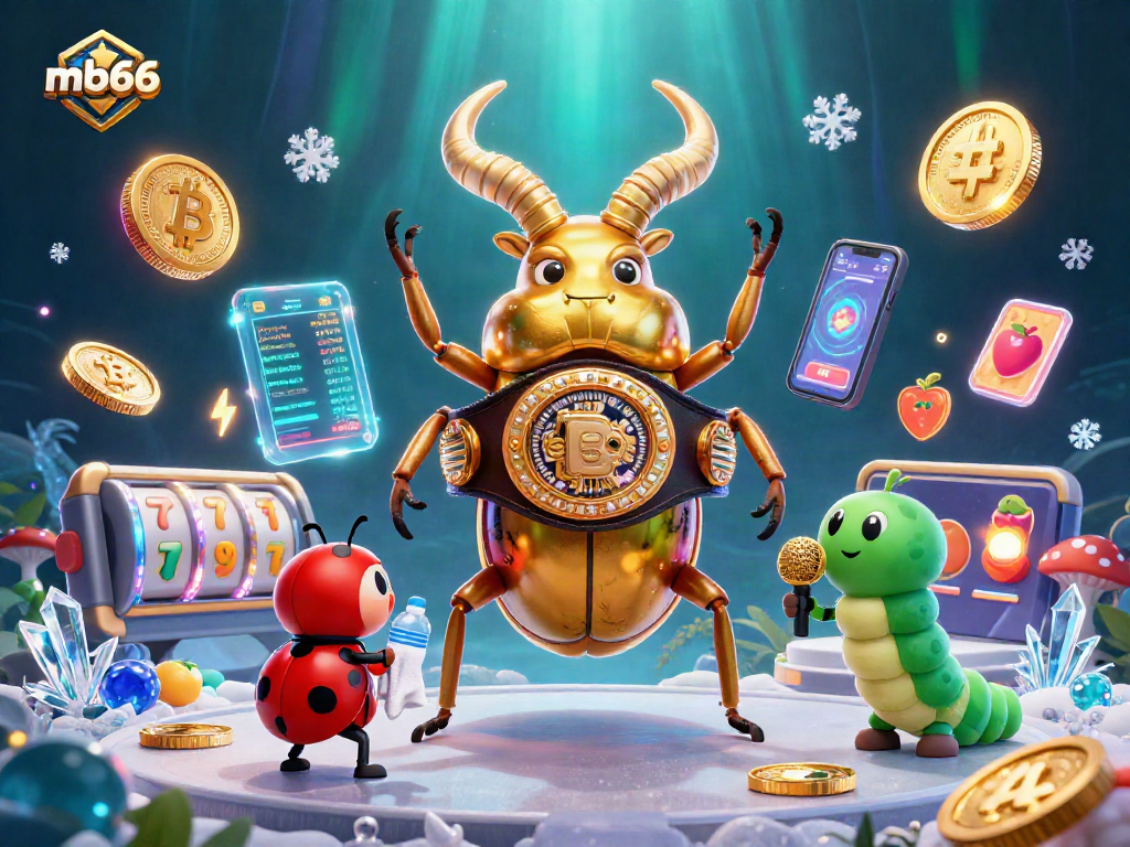 Engage in thrilling gaming at mb66 with vivid characters battling in a dynamic casino scene.