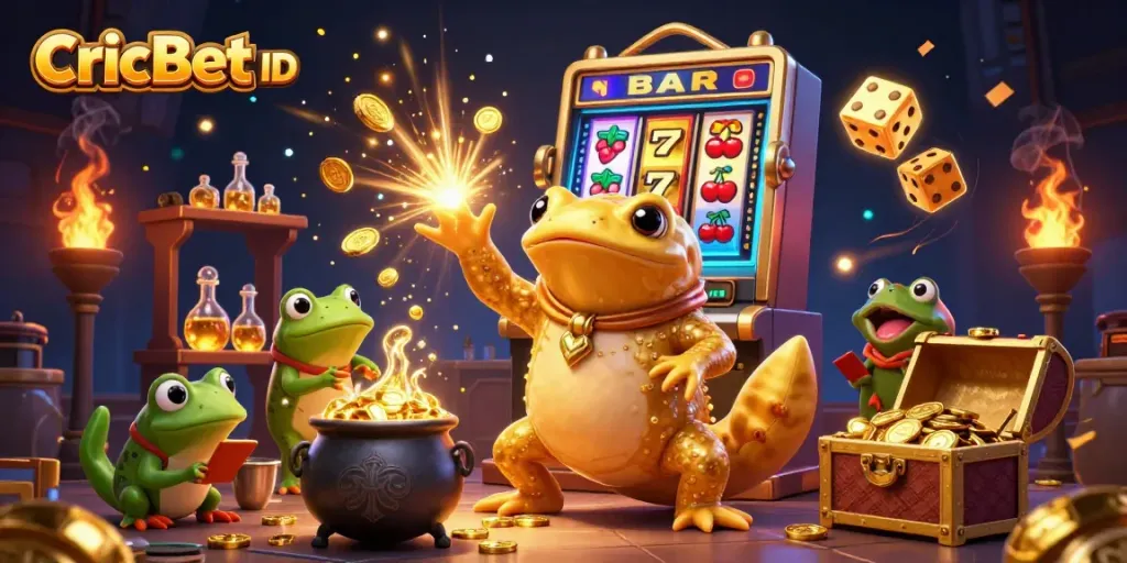 Experience the excitement of CricBet ID with vibrant animations of jackpots and gold treasures.