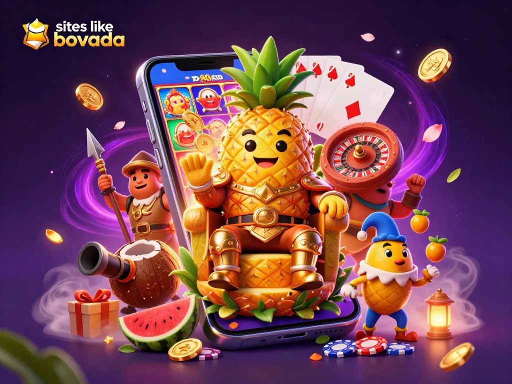 Spin to win on sites like bovada with colorful slot games and golden coins splashing.