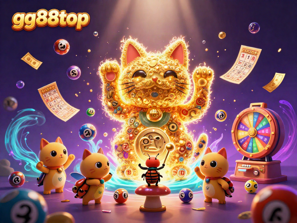 Experience magic at gg88top with a vibrant illustration of golden fireflies and casino symbols.