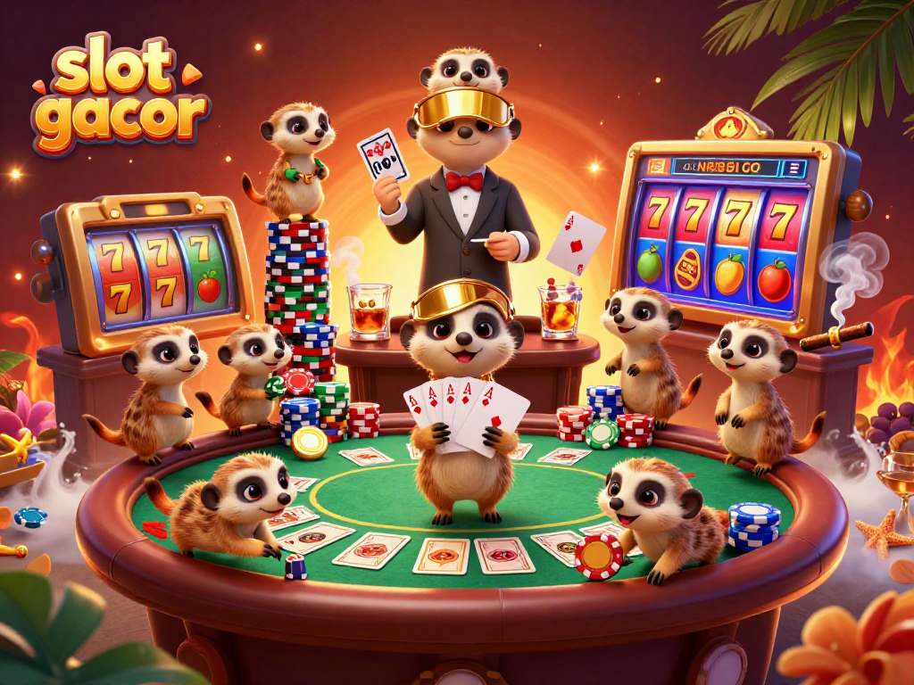 Merakankan slot gacor dengan koloni meerkat yang menjalankan operasi kasino yang rumit.
