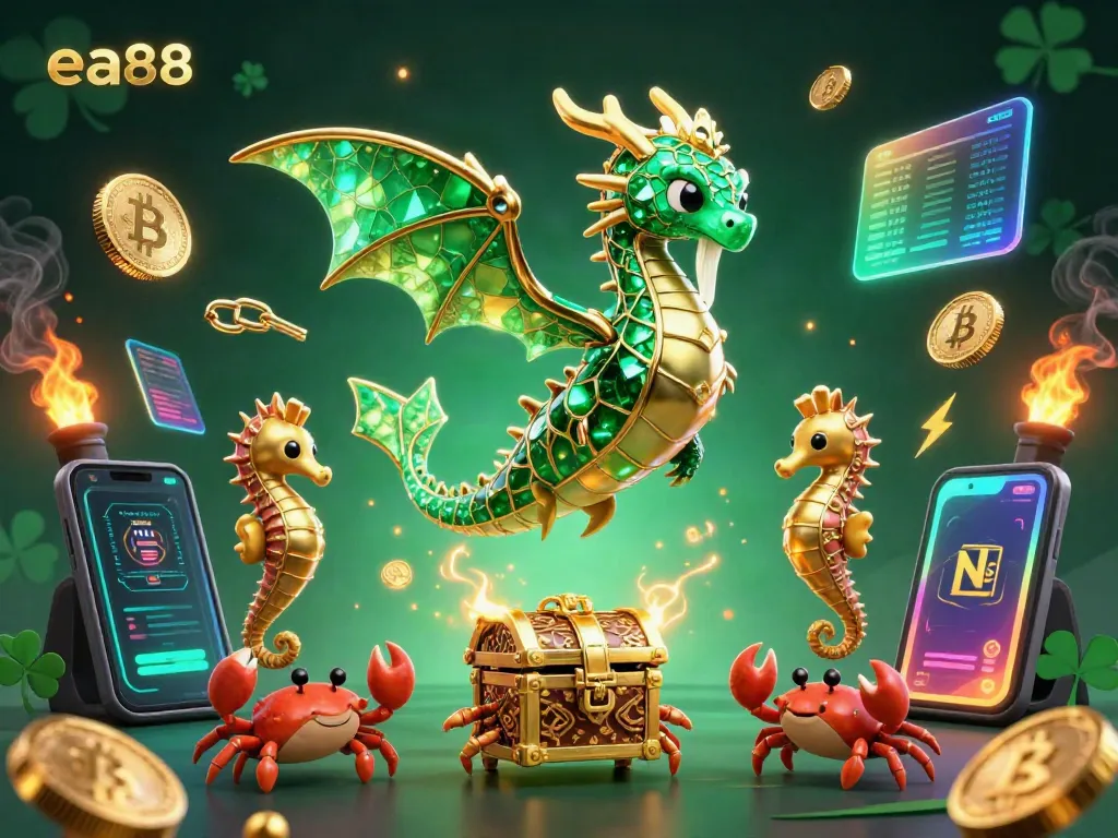 Experience high-stakes gaming with ea88, featuring an elegant sea dragon and treasure-filled adventure.