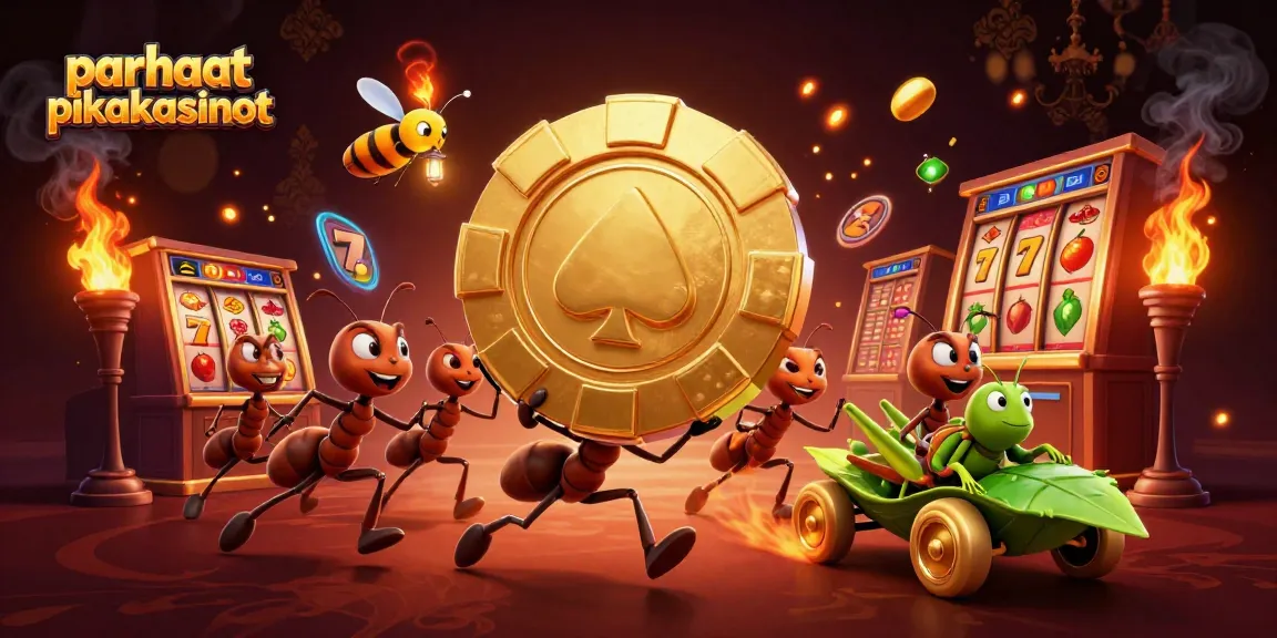 Experience the exciting heist of the parhaat pikakasinot with a 3D cartoon team of ants and vibrant casino elements.