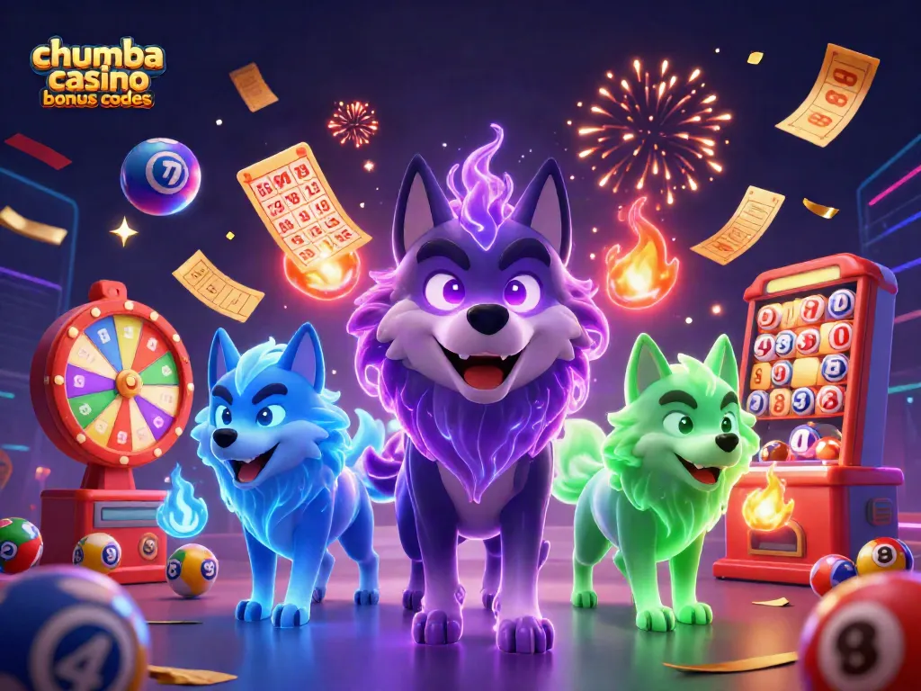 Win big with Chumba Casino bonus codes as ghostly wolves celebrate in a vivid casino scene.