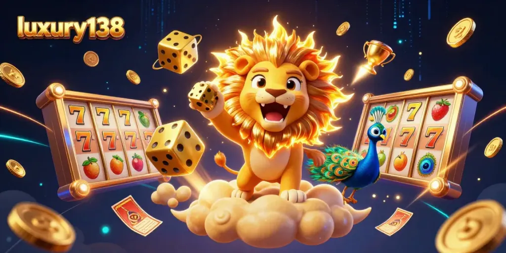 luxury138 menghadirkan aksi kasino seru dengan simbol slot dan dadu emas yang berkilau