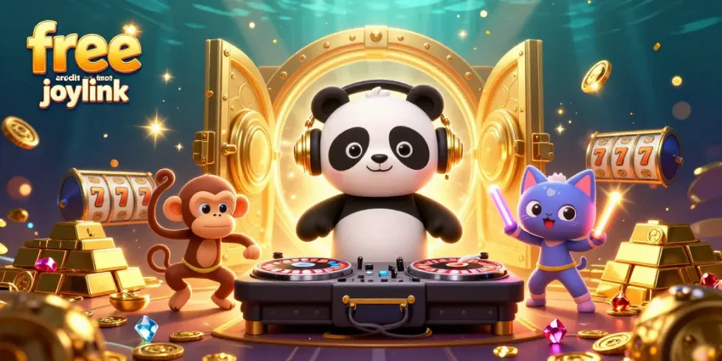 Engage with free credit no deposit joylink's vibrant casino scene featuring exhilarating characters and sparkling elements.