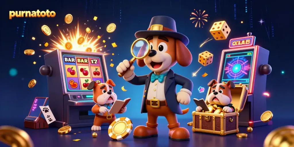 Slot gacor Purnatoto dengan karakter detektif menciptakan suasana kasino yang penuh petualangan dan keberuntungan.