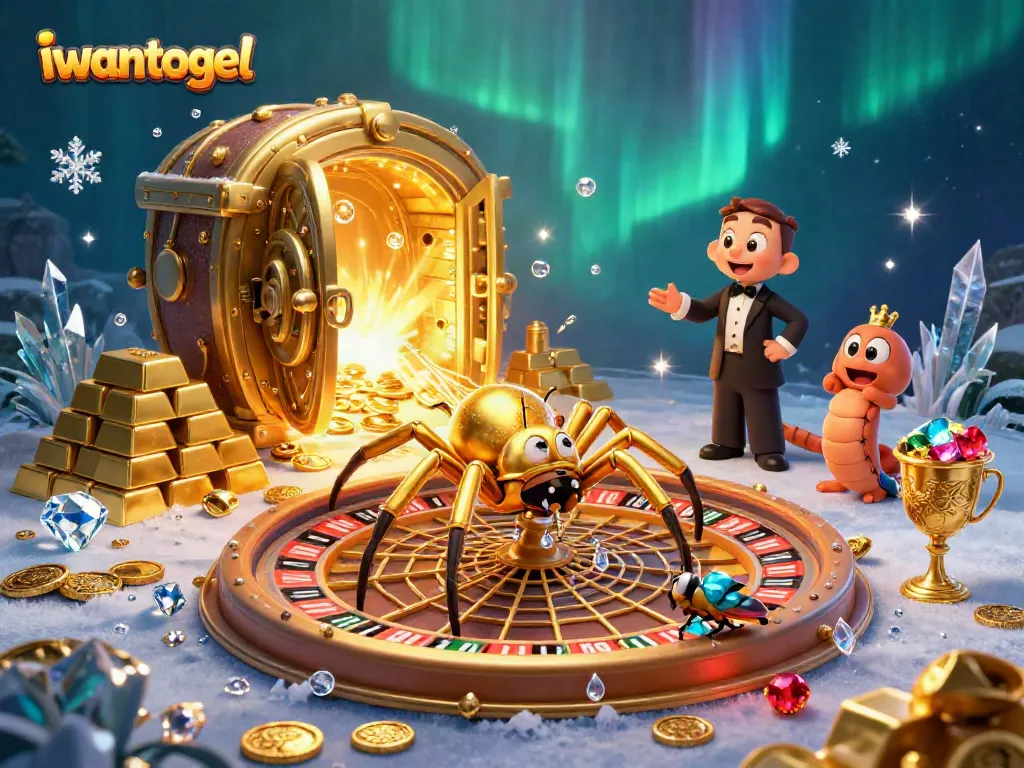 Engage in thrilling bets at iwantogel with vibrant 3D casino illustrations showcasing a lively scene.