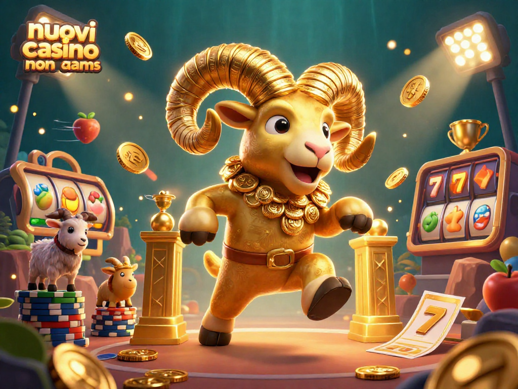 Scopri i nuovi casinò non AAMS mentre un maestoso ariete d'oro si prepara per la sfida tra simboli di fortuna.