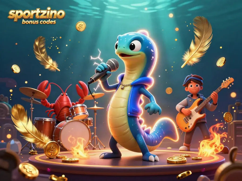 Play and win with sportzino bonus codes in this vibrant casino-themed underwater scene.