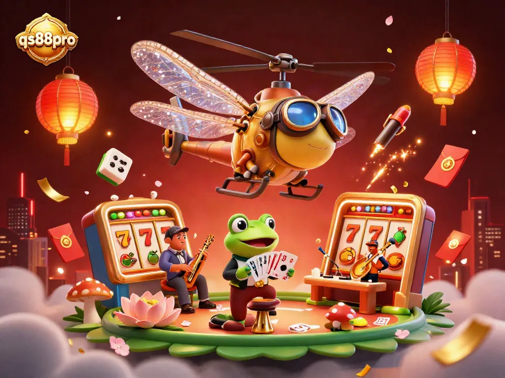 Engage with qs88pro gaming excitement at a vibrant virtual casino featuring colorful elements.