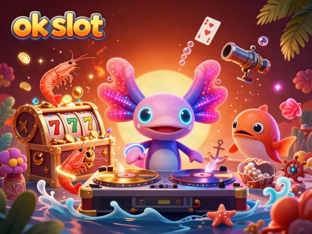 เล่นเกมสล็อต ok slot กับดีเจแอกโซล็อตและปูขาแดนซ์ในโลกใต้ทะเล