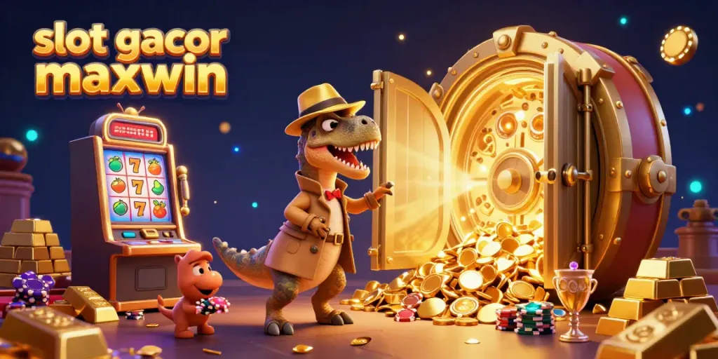 Mendapatkan kemenangan di slot gacor maxwin dengan berbagai karakter kartun eksploratif dalam suasana kasino yang meriah.