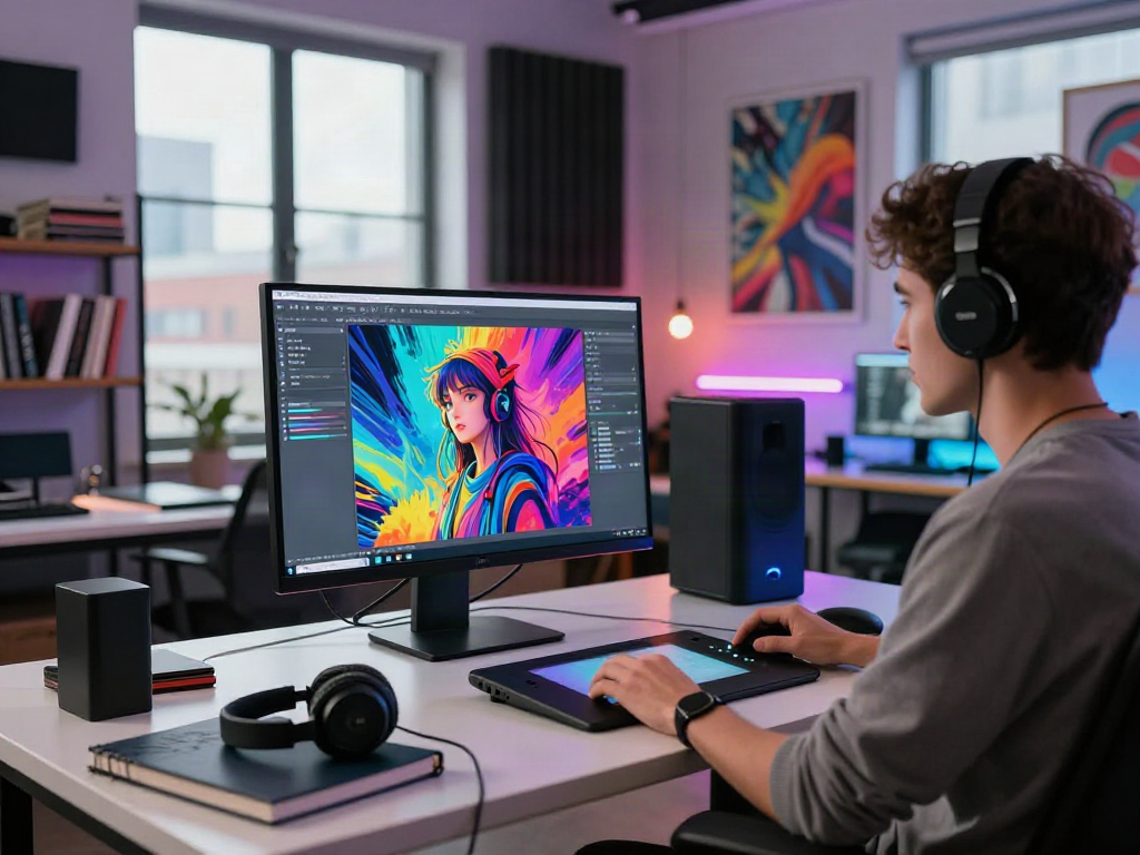 Dynamic creative workspace showcasing an ai porn generator in action