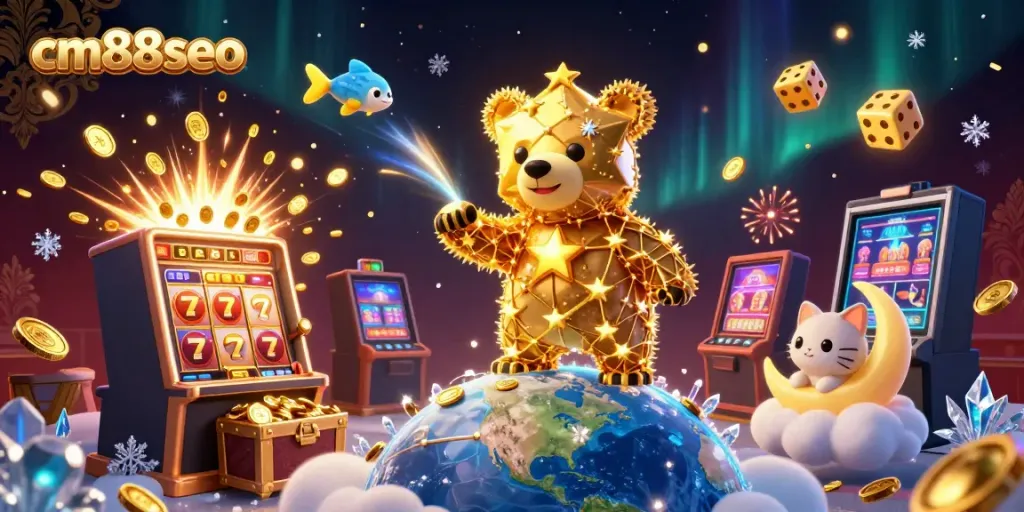 Join the excitement at cm88seo with vibrant casino games and dynamic winnings illustrated in a cosmic setting.